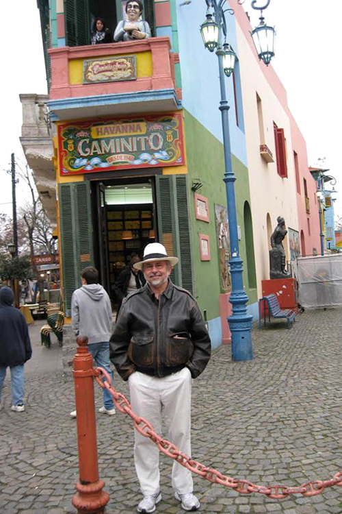Luke Wallin visiting the port of Boca, Buenos Aires, Argentina, as a faculty member of the Spalding University MFA in Creative Writing program