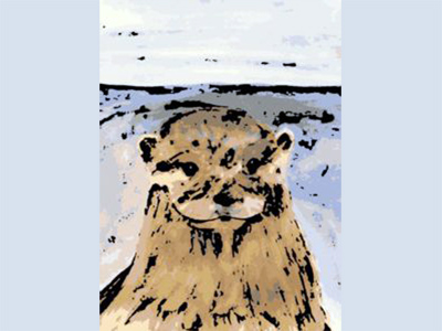 'Do not nod off,' said the river otter, painting by Luke Wallin